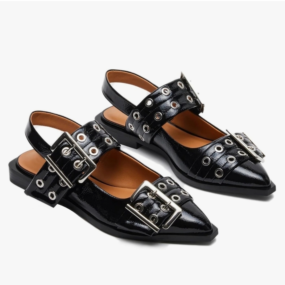 Black Strappy Women's Shoes